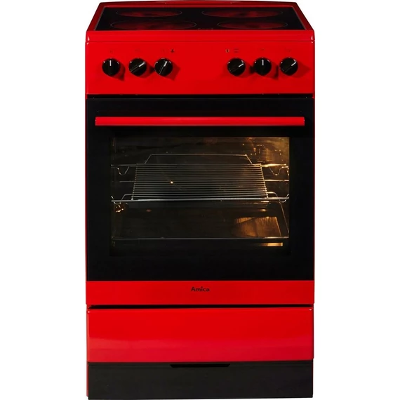 AMICA elektromos tűzhely SHC11506R, 50 cm, piros